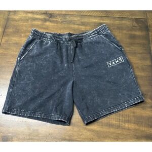 Vans Mens Loose Fit Acid Wash Fleece Sweat Shorts Gray XL Drawstring Logo